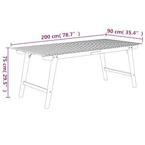 Zahradní stůl 200 x 90 x 75 cm masivní akáciové dřevo - obrázek 6