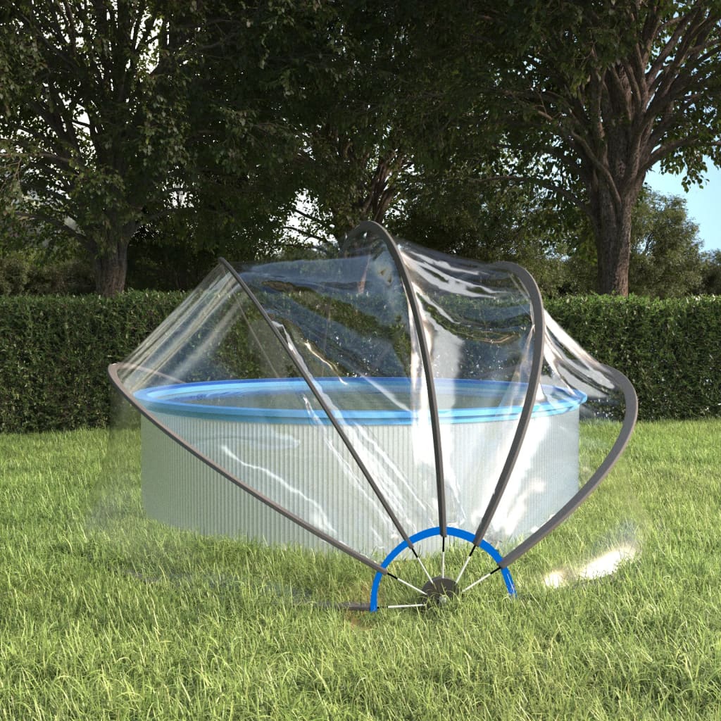 vidaXL Cupolă pentru piscină, 376x188 cm, PVC, rotund