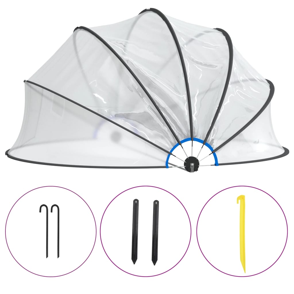 vidaXL Kopule na bazén kulatá 467 x 234 cm PVC