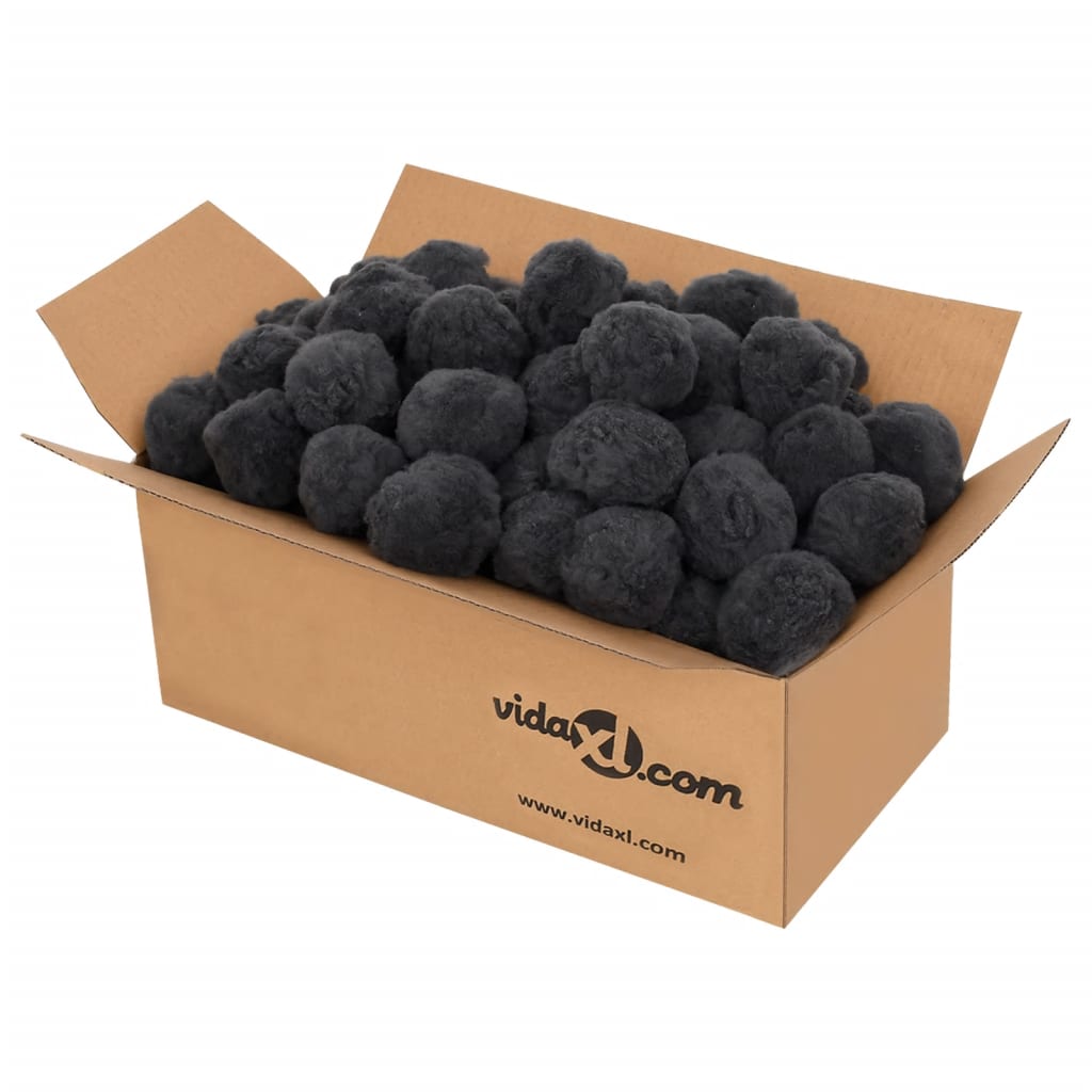 vida XL Pool-Filterbälle Geruchsbeseitigung Schwarz 700 g Polyethylen