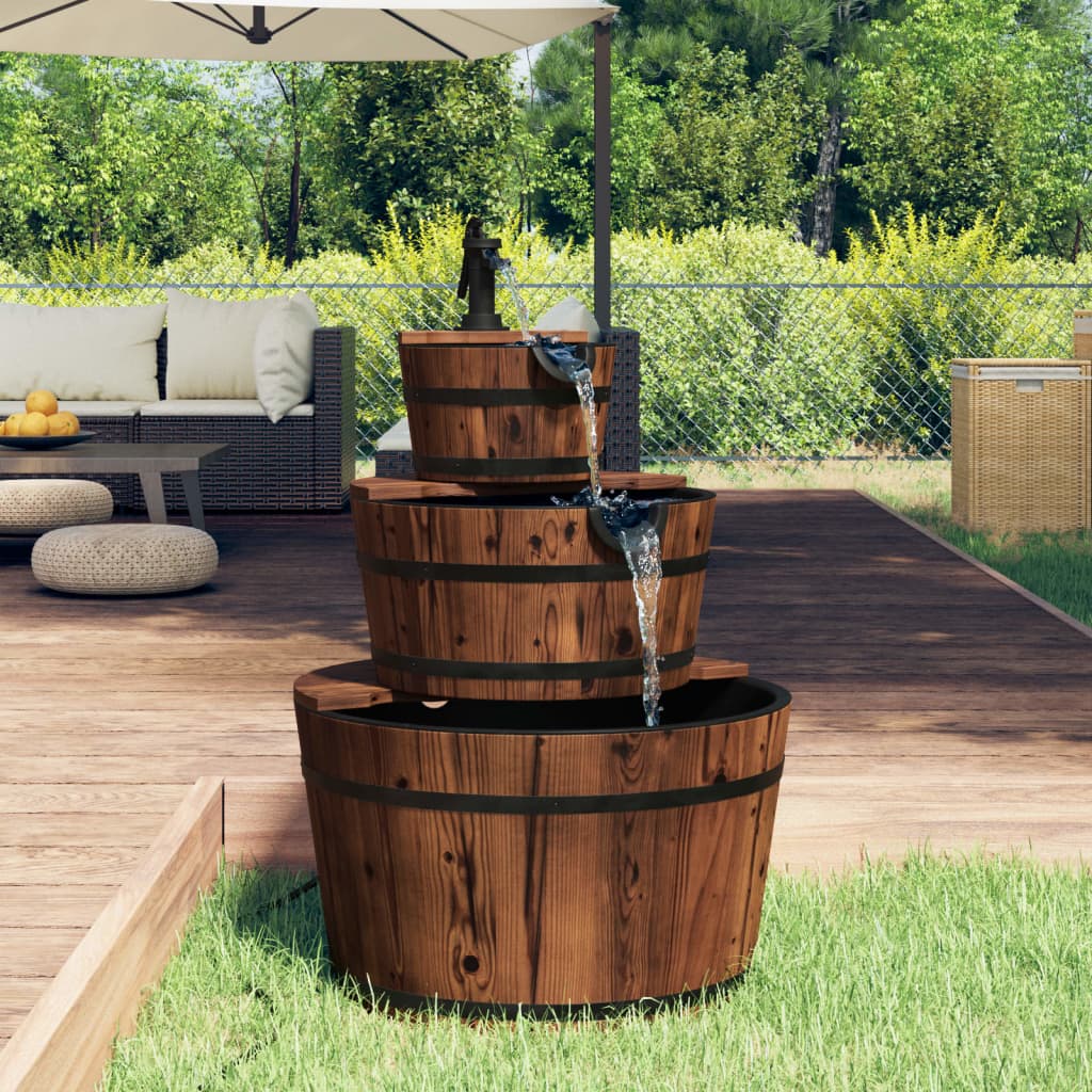 vida XL Gartenbrunnen mit Pumpe 60x 60x 94 cm Massivholz Tanne