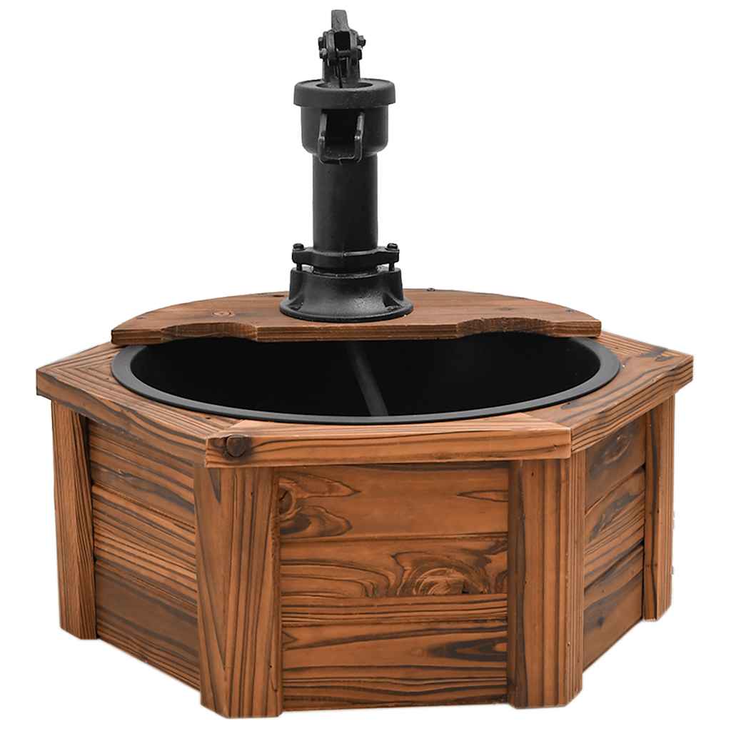 vidaXL Waterfontein met pomp 57x57x53 cm massief vurenhout bruin, foto 2
