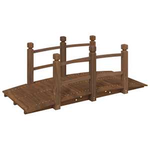 Zahradní můstek se zábradlím 150x67x56 cm masivní smrkové dřevo - obrázek 2