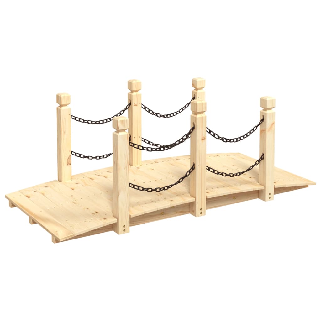 vidaXL Zahradní můstek s řetězovým zábradlím 150x67x56 cm masivní smrk