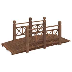 Zahradní můstek se zábradlím 150x67x56 cm masivní smrkové dřevo - obrázek 2