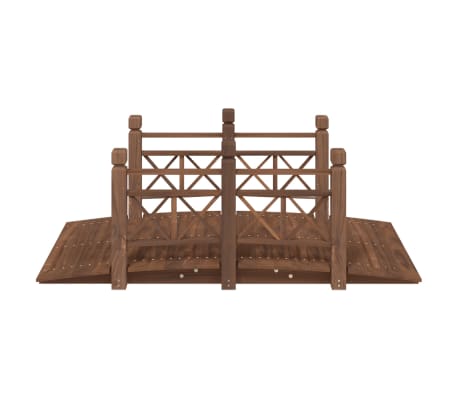 vidaXL dārza tiltiņš ar margām, 150x67x56 cm, egles masīvkoks