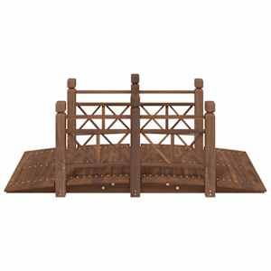 Zahradní můstek se zábradlím 150x67x56 cm masivní smrkové dřevo - obrázek 3