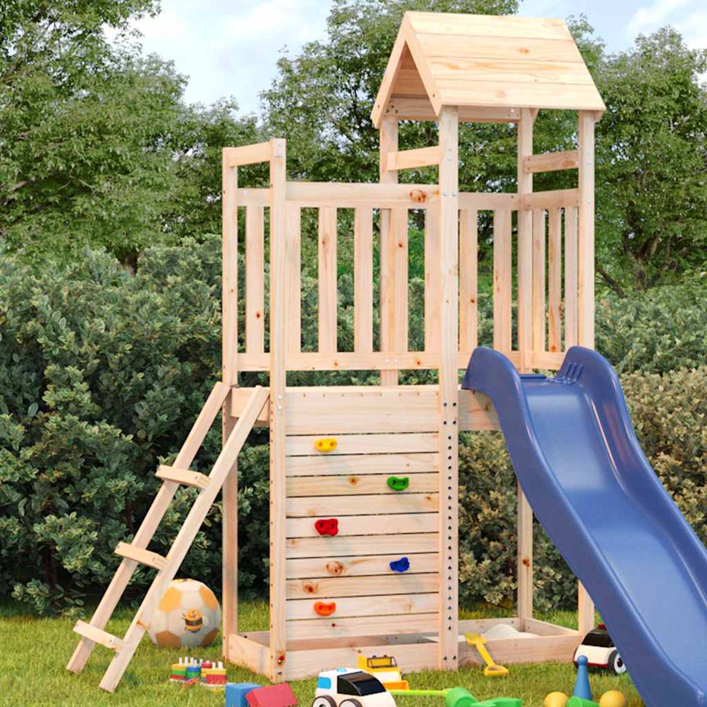 vidaXL Speelhuis 52,5x110,5x214 cm massief grenenhout afbeelding