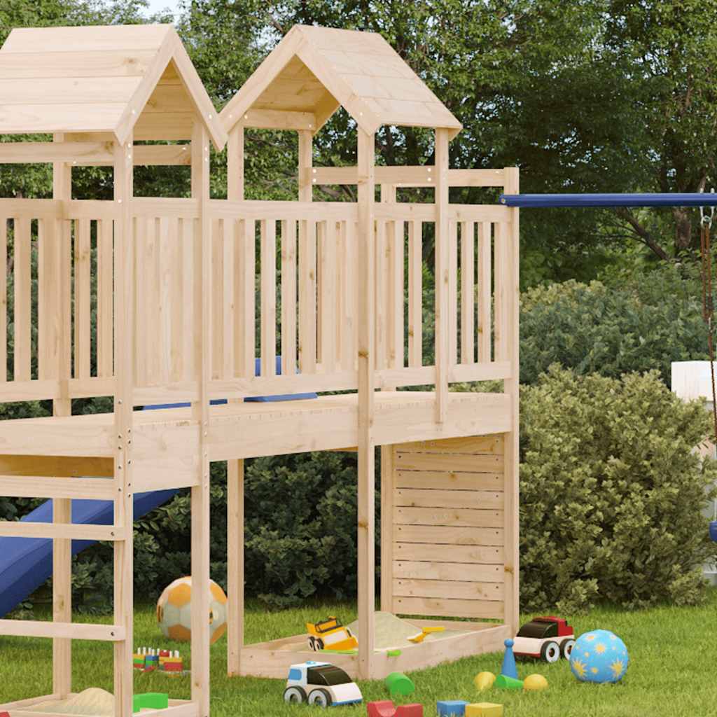 vidaXL Speeltoren met rotswand 53x110x214 cm massief grenenhout afbeelding