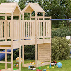 vidaXL Play Tower with Rockwall 53x110.5x214 cm Solid Wood Pine
