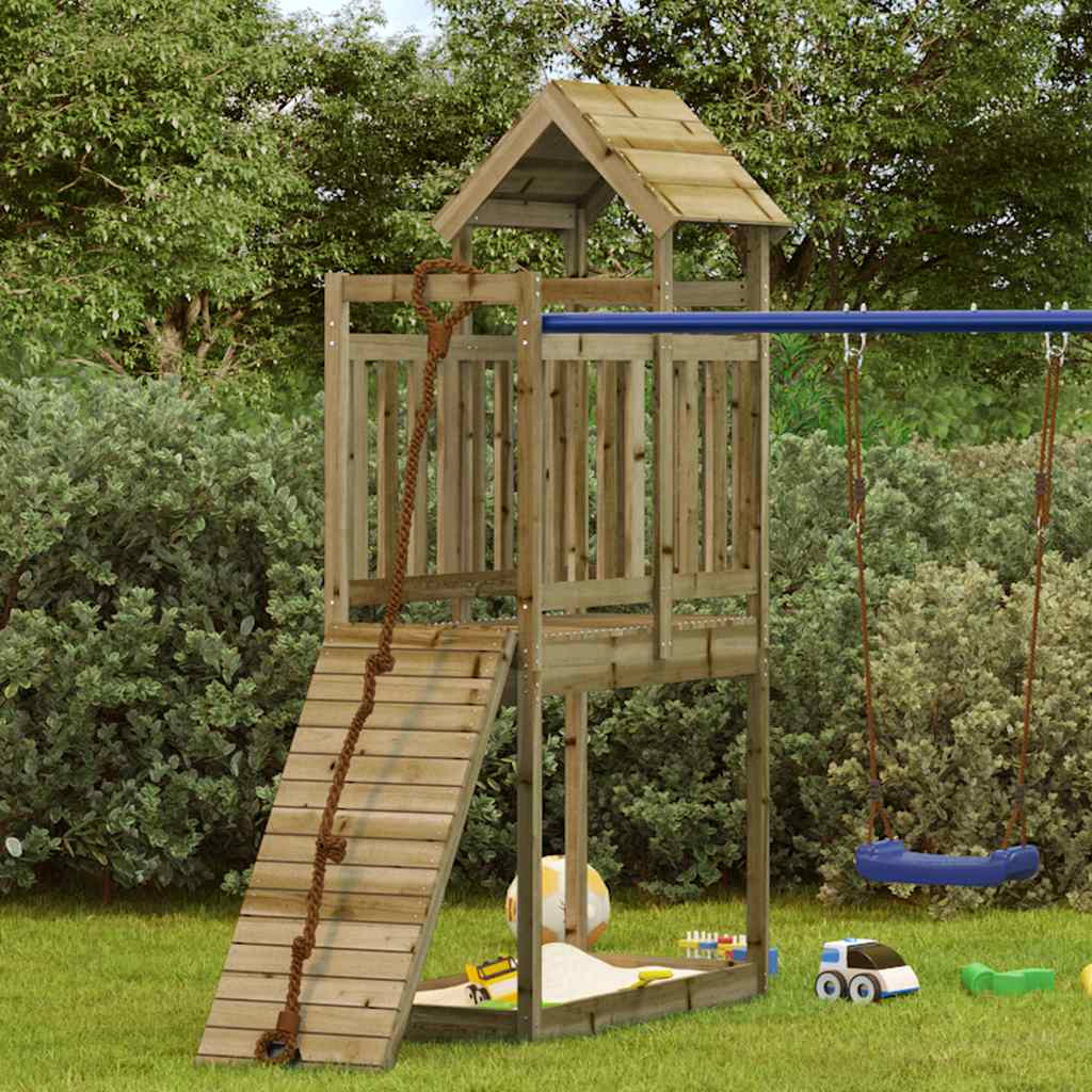 vidaXL impregnált fenyőfa játszótorony 52,5 x 110,5 x 214 cm
