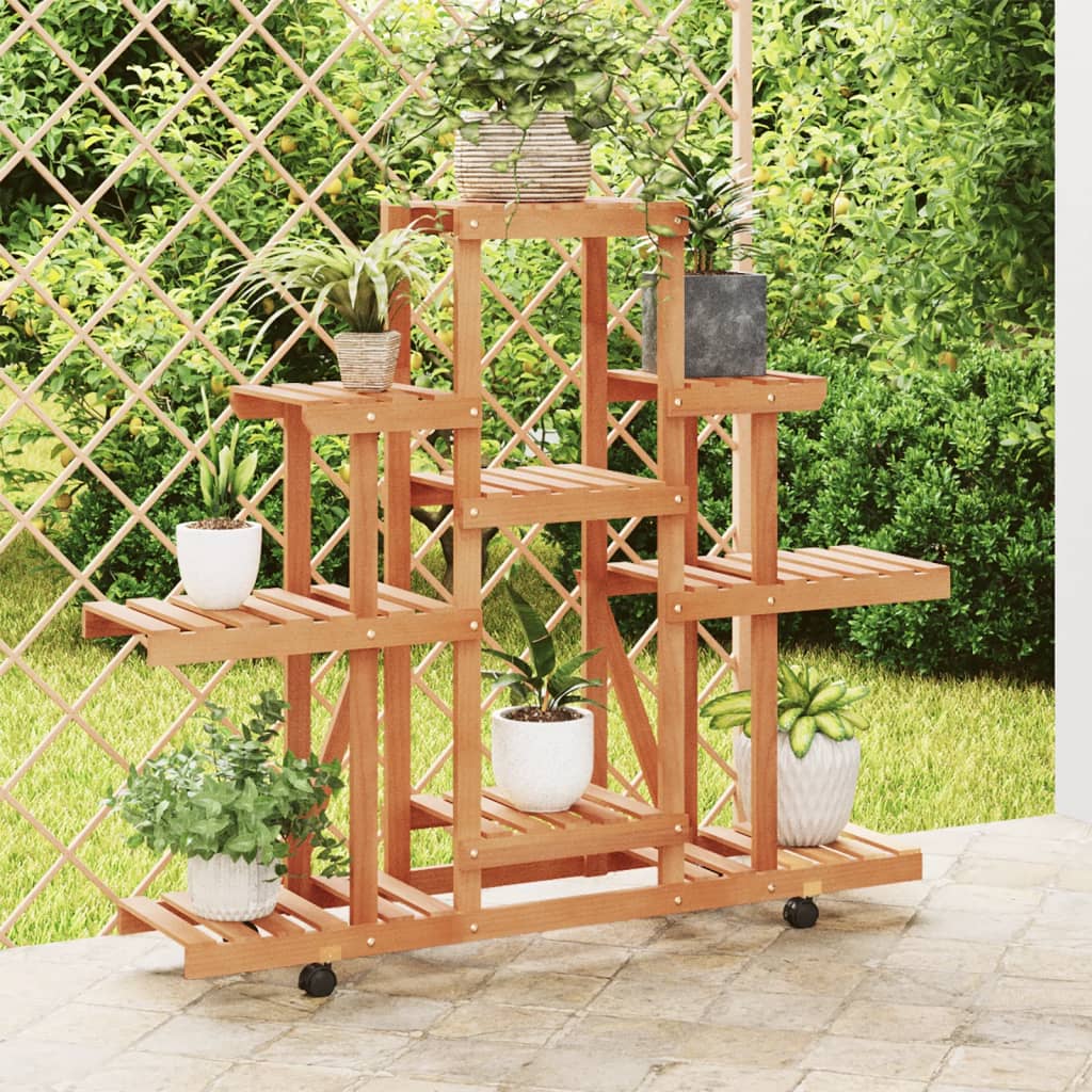 Photos - Plant Stand VidaXL Flower Stand with Wheels 110x25x101 cm Solid Wood Fir 