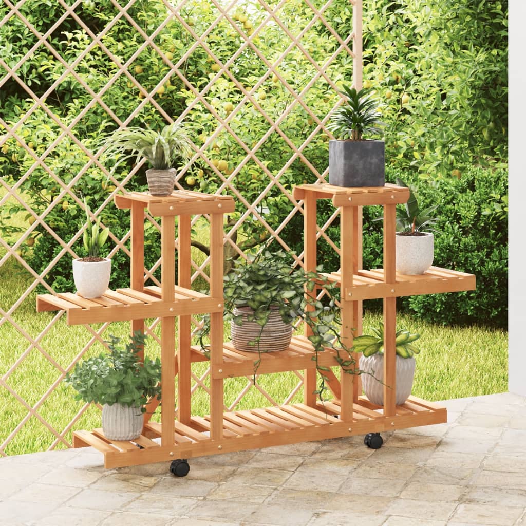 vida XL Blumenständer mit Rollen 110x 25x 78 cm Massivholz Tanne