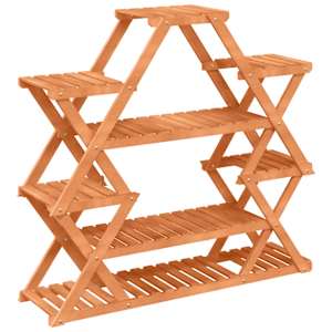 Stojan na květiny 110 x 25 x 110,5 cm masivní jedlové dřevo - obrázek 6