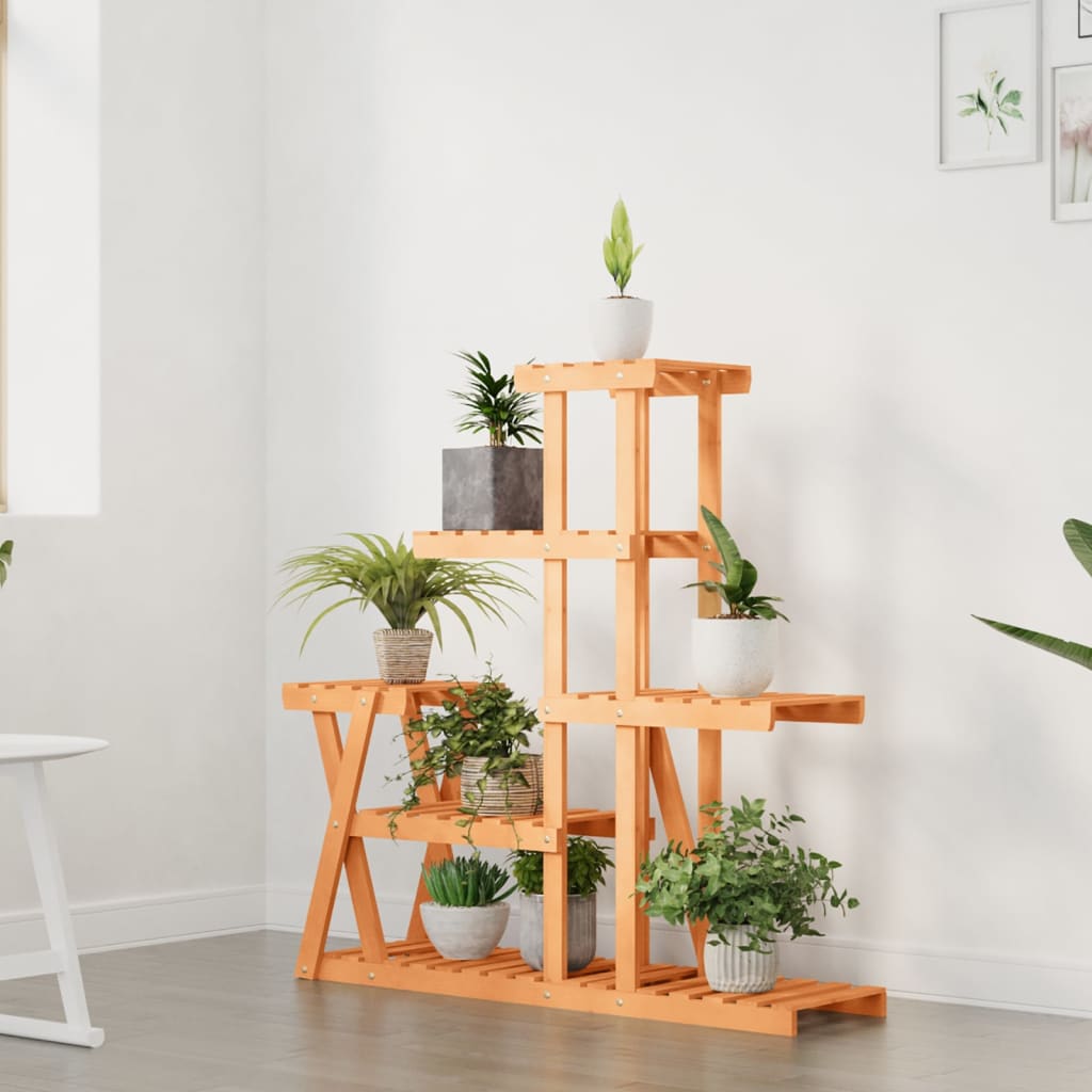 vidaXL tömör fenyőfa virágtartó állvány 95 x 25 x 96 cm