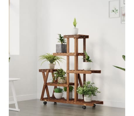 vidaXL Blumenst&auml;nder mit Rollen 95x25x101 cm Massivholz Tanne