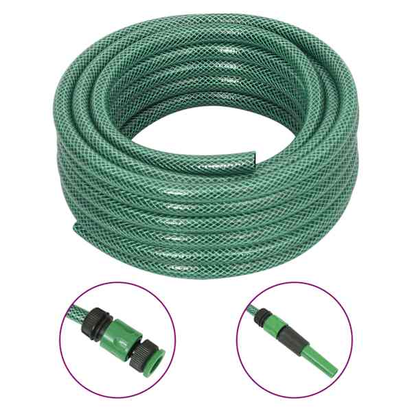 vidaXL aiavoolik koos kinnituskomplektiga, roheline, 0,5" 20 m, PVC