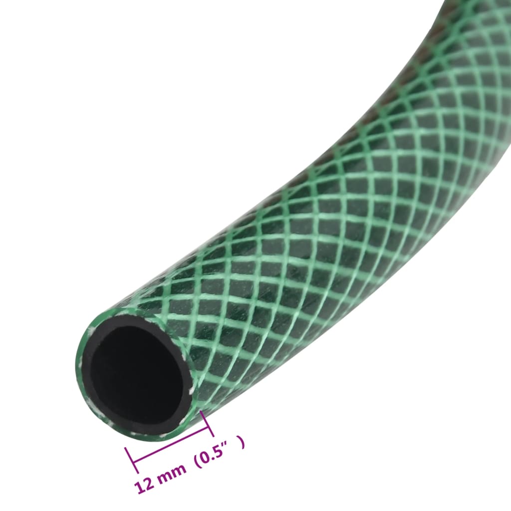 Furtun de grădină cu set de racorduri, verde, 100 m, PVC