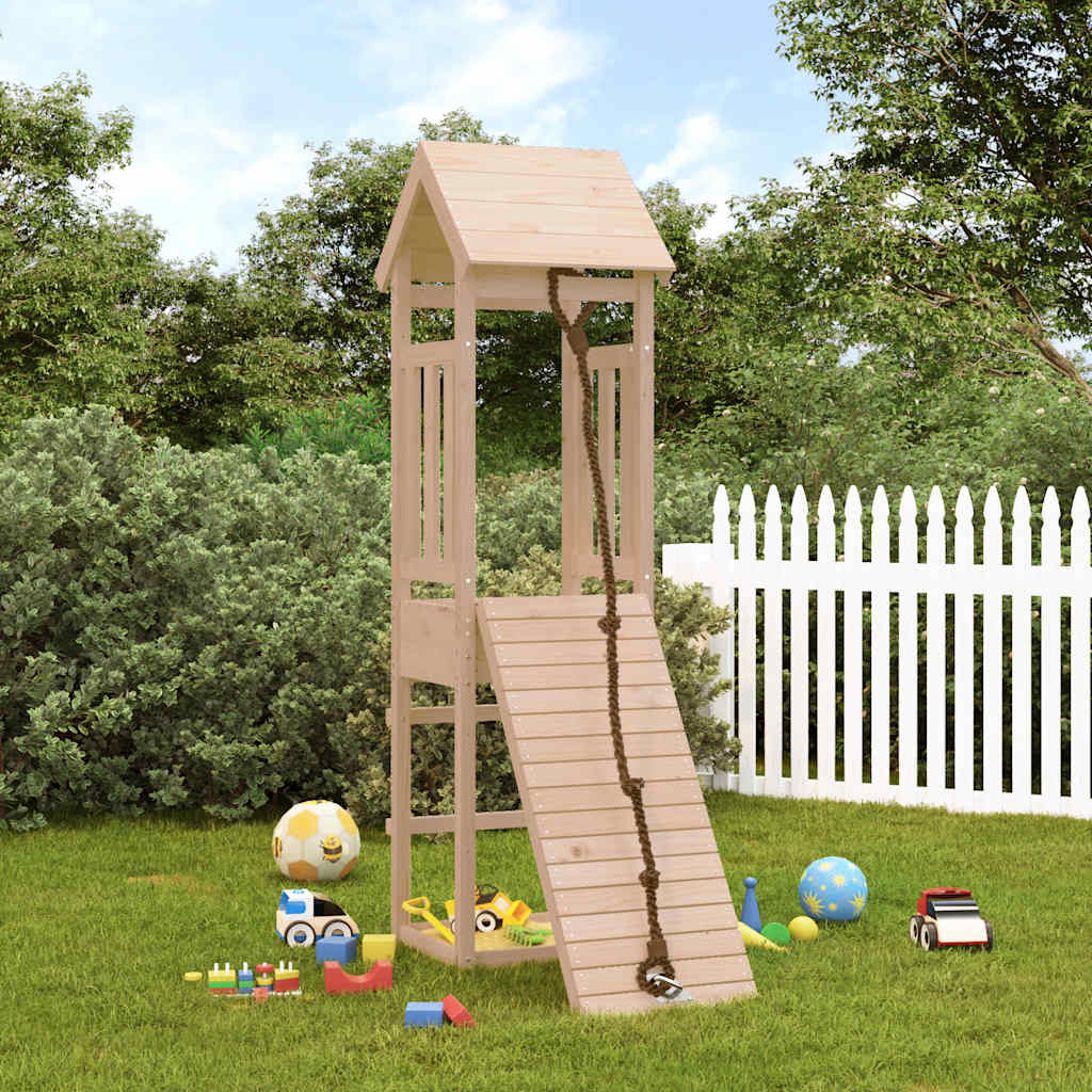 vida XL Spielturm mit Kletterwand Massivholz Kiefer