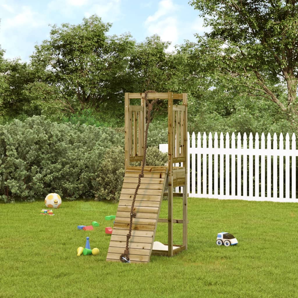 vida XL Spielturm mit Kletterwand Imprägniertes Kiefernholz