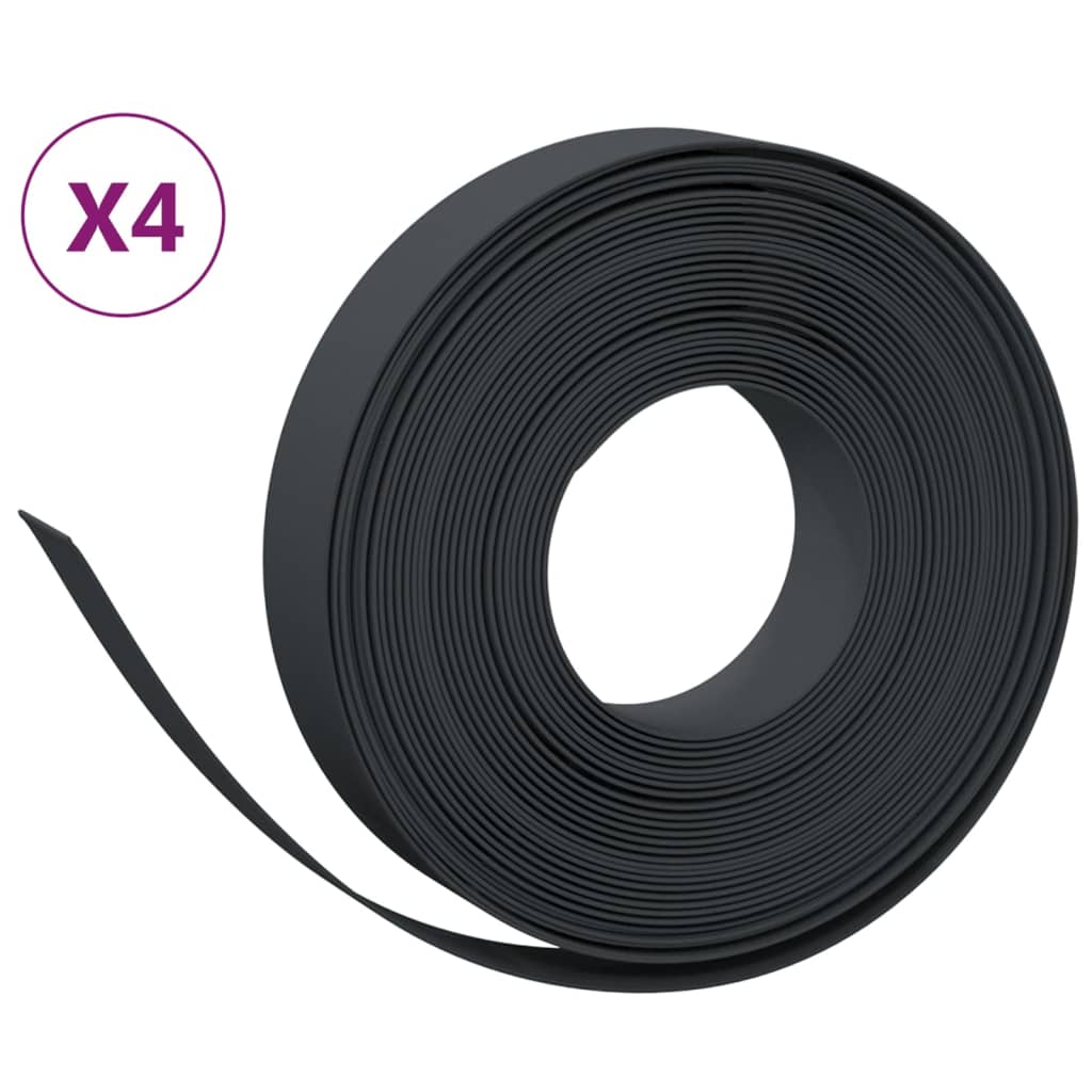 vidaXL Travní lemy 4 ks černé 10 m 10 cm polyethylen