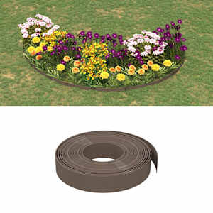 Vrtna obroba 3 kosi rjava 10 m 10 cm polietilen