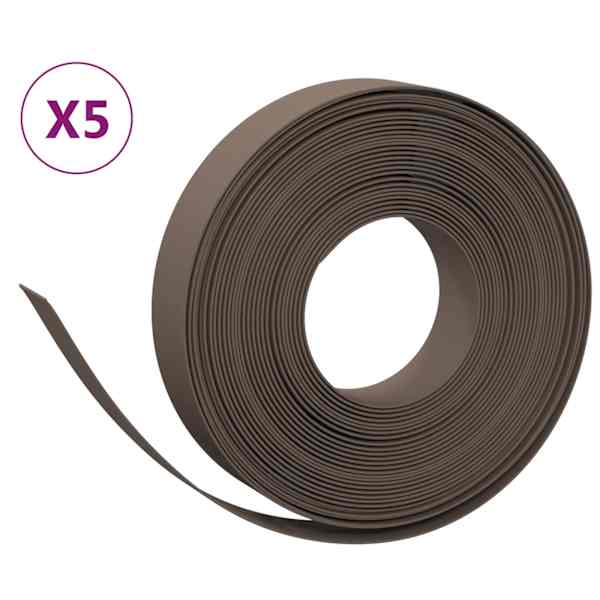 vidaXL aiapiirded 5 tk, pruun, 10 m, 10 cm, pol&uuml;et&uuml;leen