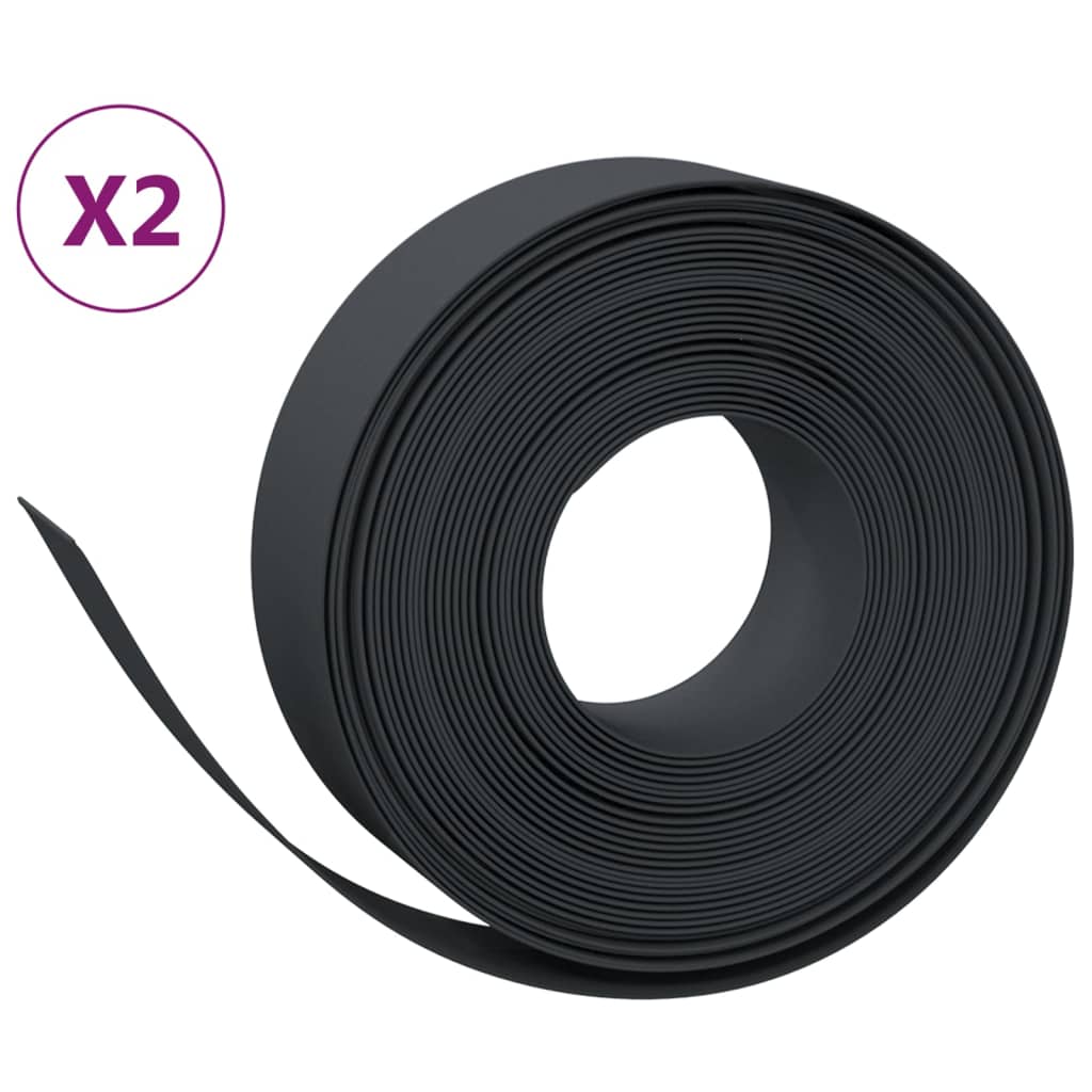 vidaXL Travní lemy 2 ks černé 10 m 15 cm polyethylen