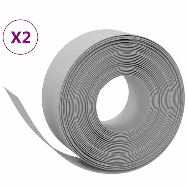 vidaXL aiapiirded 2 tk, hall, 10 m, 20 cm, pol&uuml;et&uuml;leen