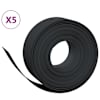 vidaXL aiapiirded 5 tk, must, 10 m, 20 cm, pol&uuml;et&uuml;leen