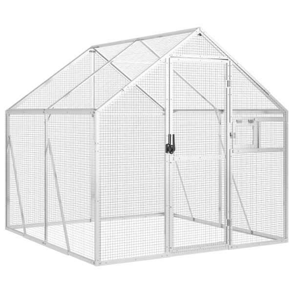 vidaXL linnumaja, h&otilde;bedane, 1,79x2x1,85 m alumiinium