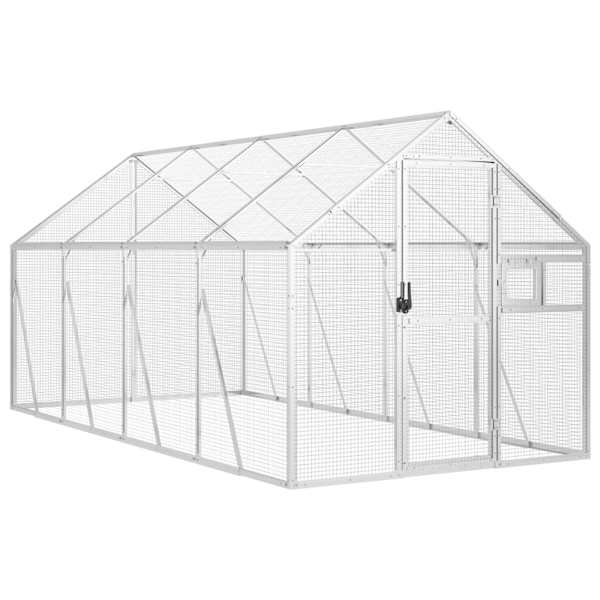 vidaXL linnumaja, h&otilde;bedane, 1,79x4x1,85 m alumiinium