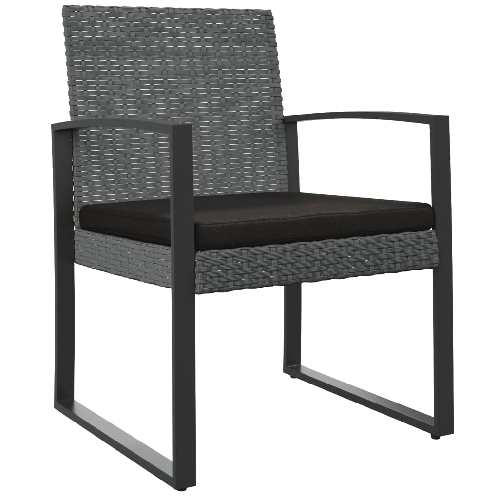 vidaXL Tuinstoelen 2 st polypropeen rattan donkergrijs grijs, foto 3