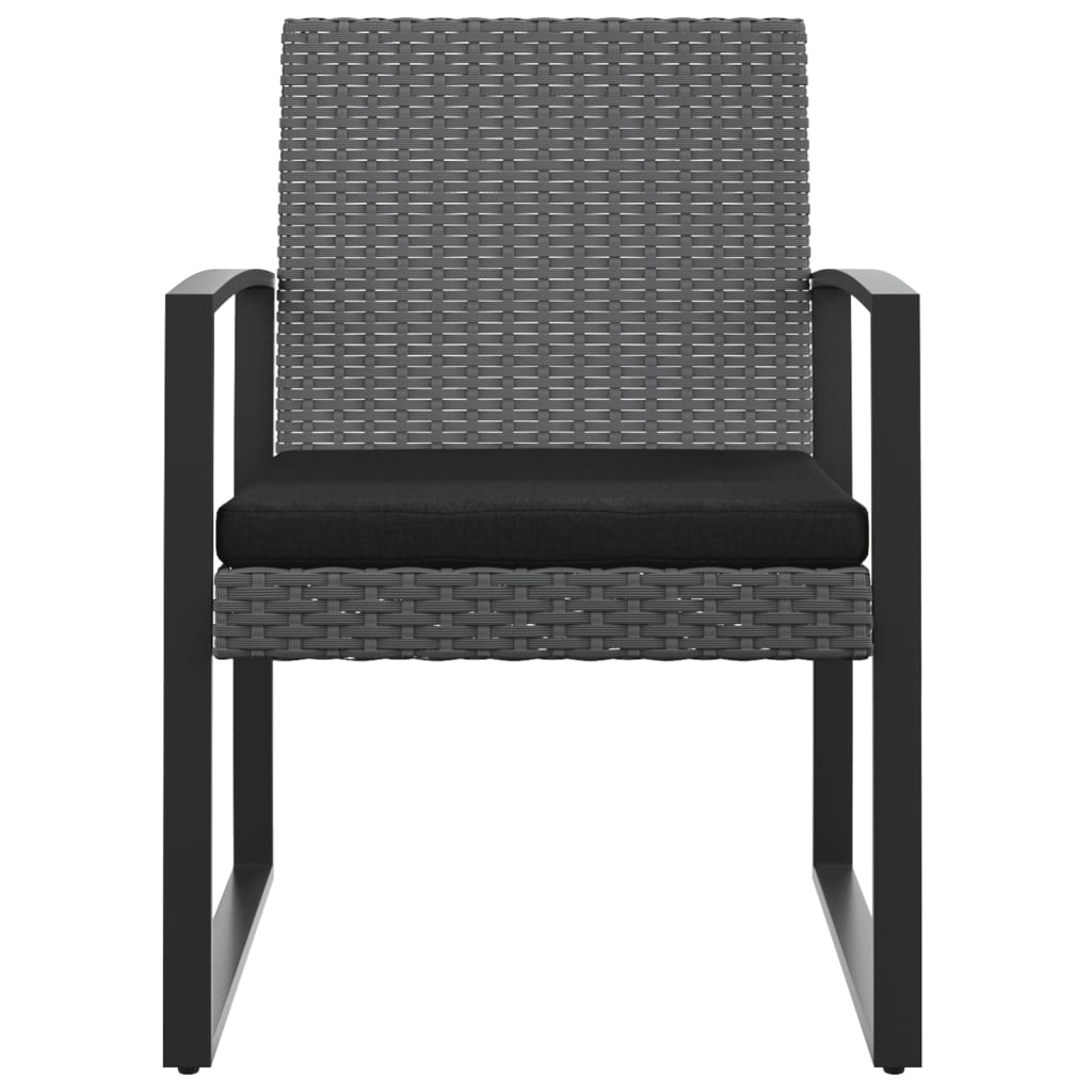 vidaXL Tuinstoelen 2 st polypropeen rattan donkergrijs grijs, foto 2