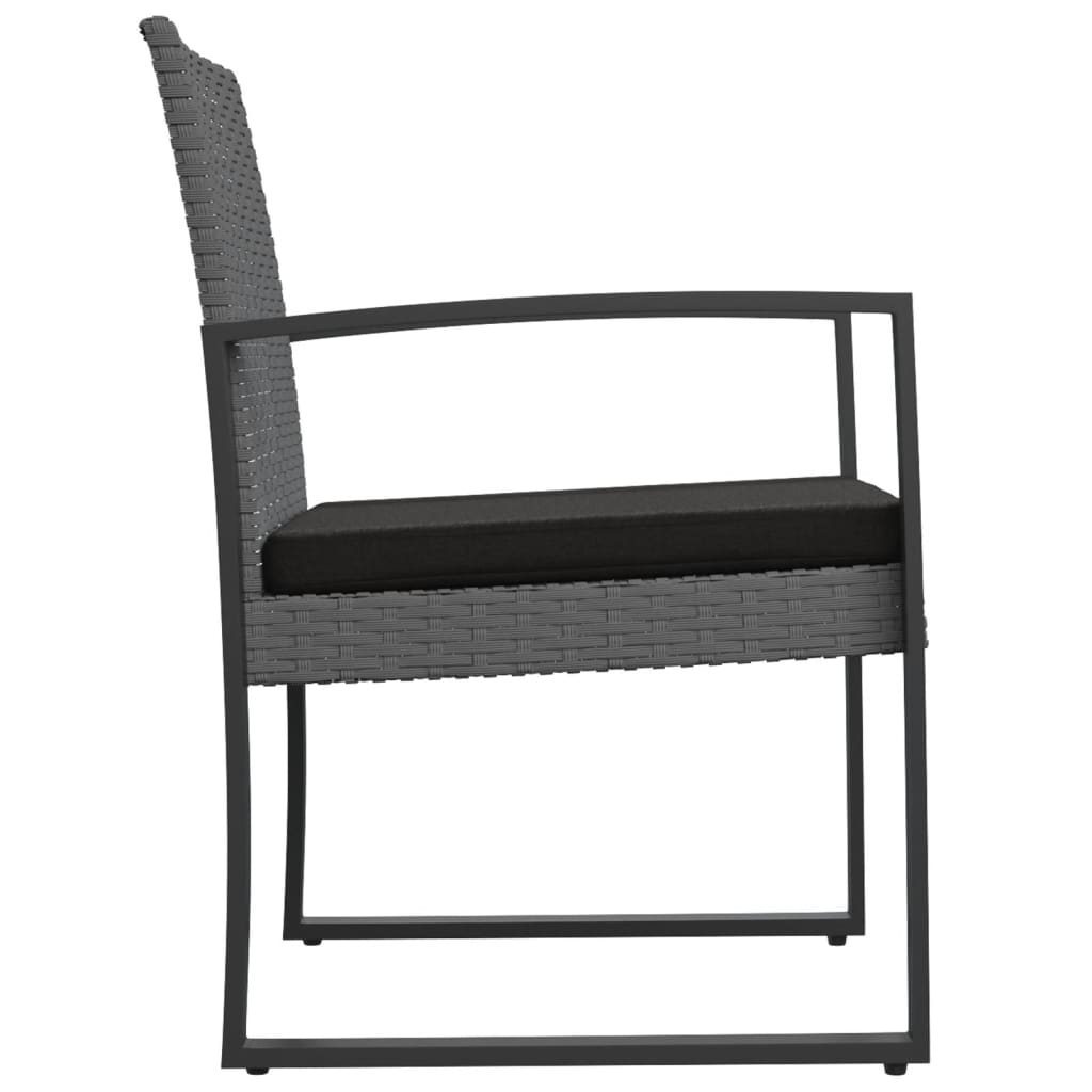 vidaXL Tuinstoelen 2 st polypropeen rattan donkergrijs grijs, foto 4