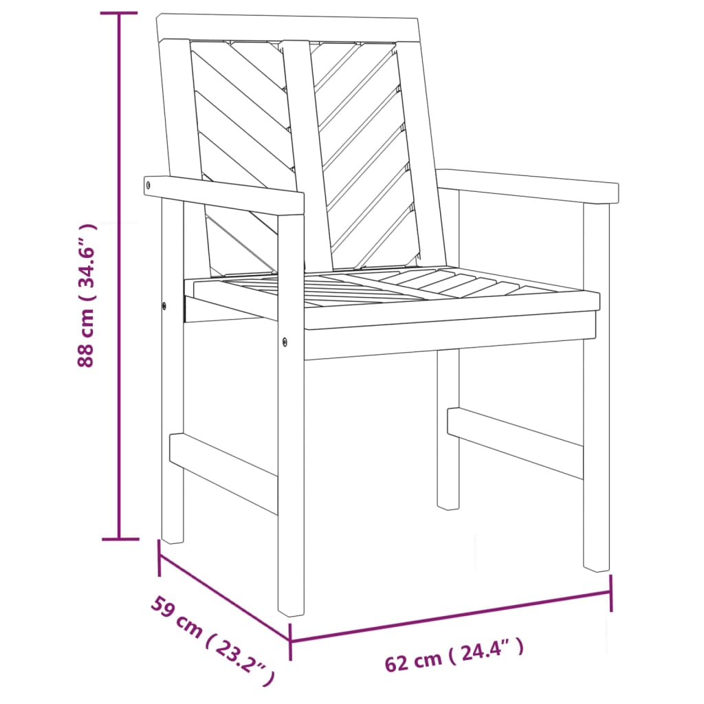 imagem de vidaXL Cadeiras de jantar para jardim 4 pcs acácia maciça9