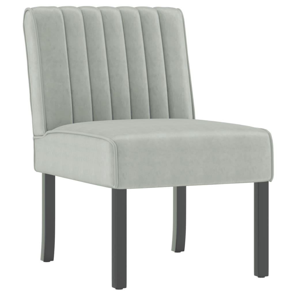 Image of vidaXL Slipper Chair Light Grey Velvet