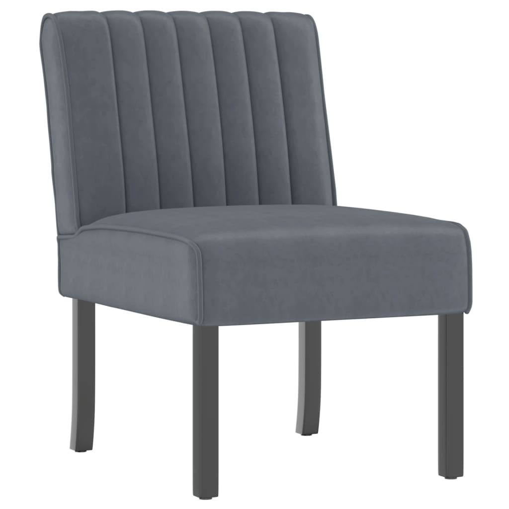 Image of vidaXL Slipper Chair Dark Grey Velvet