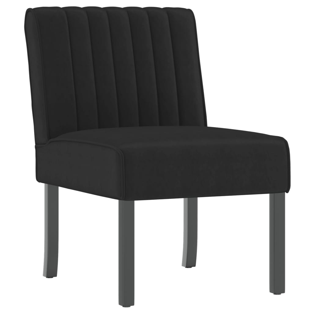 Image of vidaXL Slipper Chair Black Velvet