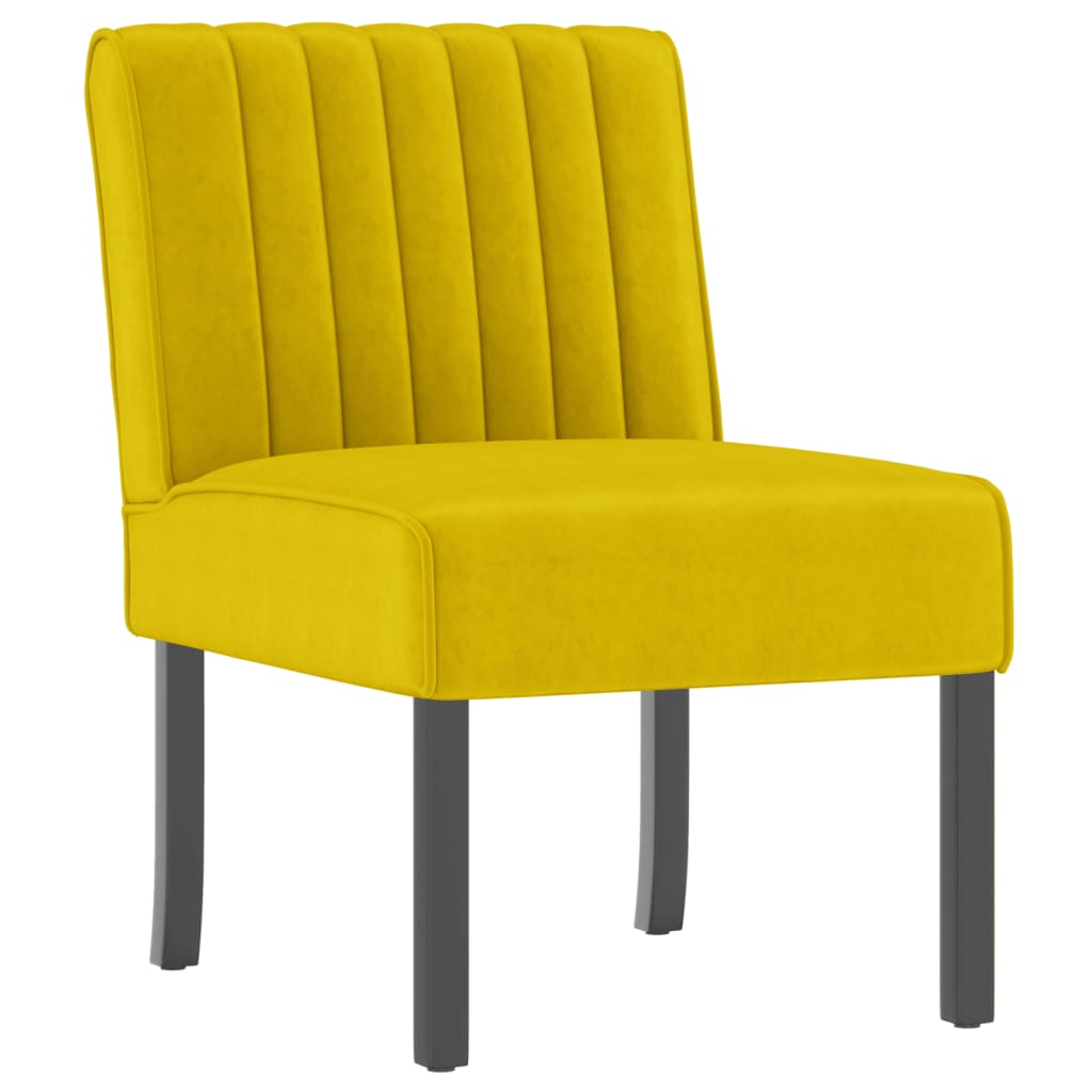 Image of vidaXL Slipper Chair Yellow Velvet