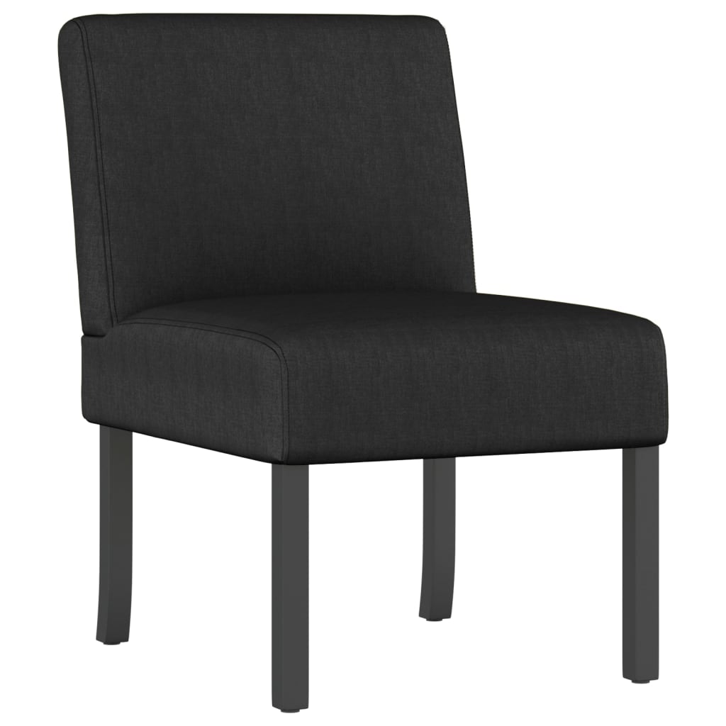 Image of vidaXL Slipper Chair Black Fabric