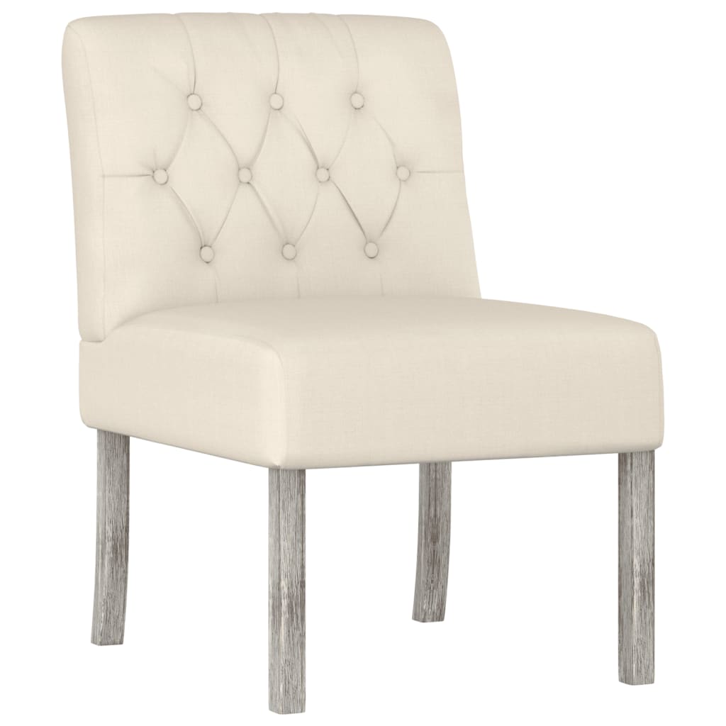Image of vidaXL Slipper Chair Linen Fabric Button Design