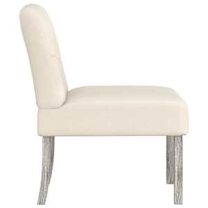 Nízké křeslo bez područek len design s knoflíky - obrázek 4