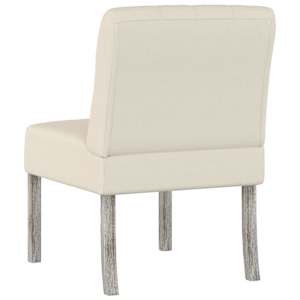 Nízké křeslo bez područek len design s knoflíky - obrázek 5