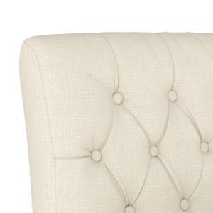 Nízké křeslo bez područek len design s knoflíky - obrázek 6