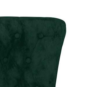 Židle s vysokým opěradlem tmavě zelená samet design s knoflíky - obrázek 6