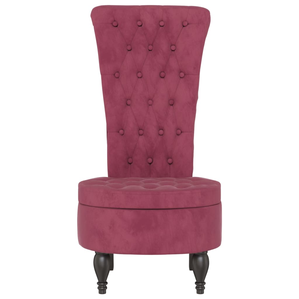 vidaXL High Back Chair Wine Red Velvet Button Design