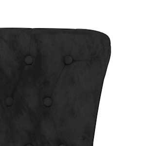 Židle s vysokým opěradlem černá samet design s knoflíky - obrázek 6