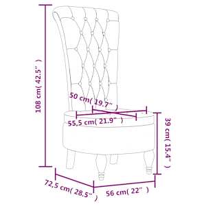 Židle s vysokým opěradlem žlutá samet design s knoflíky - obrázek 8