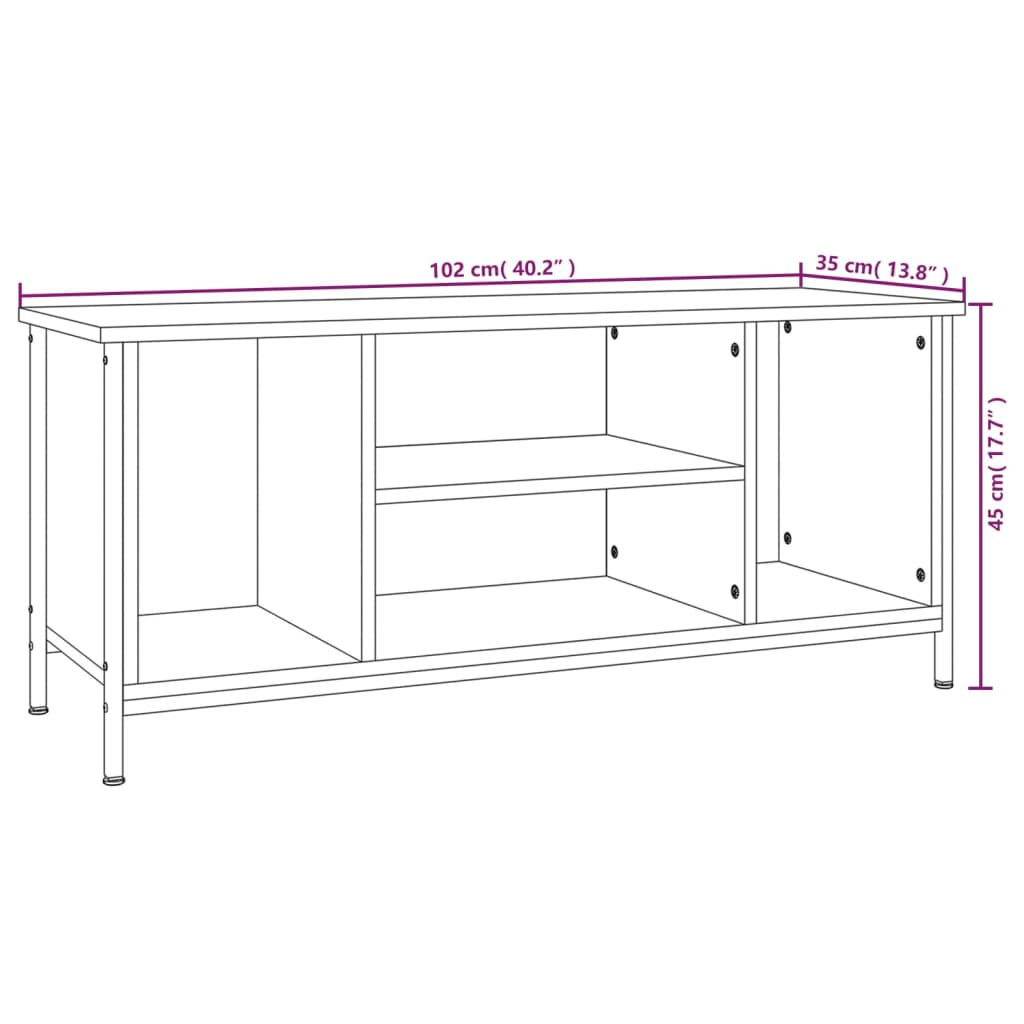 TV ormarić crni 102 x 35 x 45 cm od konstruiranog drva